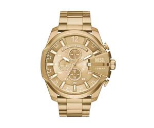 Diesel Watch for Men Mega Chief, Quartz Chronograph Movement, 51 mm Gold Stainless Steel Case with a Stainless Steel Strap, DZ4360