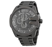 Diesel Watch for Men Mega Chief, Quartz Chronograph Movement, 59 mm Gunmetal Stainless Steel Case with a Stainless Steel Strap, DZ4282
