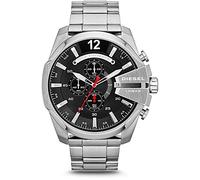 Diesel Watch for Men Mega Chief, Quartz Chronograph Movement, 59 mm Silver Stainless Steel Case with a Stainless Steel Strap, DZ4308