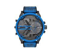 Diesel Watch for Men Mr. Daddy 2.0, Chronograph Movement, 57 mm Black Stainless Steel Case with a Mixed Strap, DZ7434