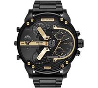 Diesel Watch for Men Mr. Daddy 2.0, Chronograph Movement, 57 mm Black Stainless Steel Case with a Stainless Steel Strap, DZ7435