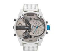 Diesel Watch for Men Mr. Daddy 2.0, Chronograph Movement, 57 mm White Stainless Steel Case with a Stainless Steel Strap, DZ7419