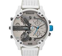 Diesel Watch for Men Mr. Daddy 2.0, Chronograph Movement, 57 mm White Stainless Steel Case with a Stainless Steel Strap, DZ7419