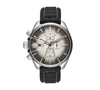Diesel Watch for Men Ms9 Chrono, Quartz Chronograph Movement, 47 mm Silver Stainless Steel Case with a Silicone Strap, DZ4483