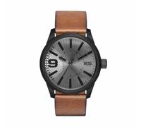 Diesel Watch for Men Rasp, Three Hand Movement, 46 mm Black Stainless Steel Case with a Leather Strap, DZ1764