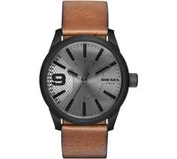 Diesel Watch for Men Rasp, Three Hand Movement, 46 mm Black Stainless Steel Case with a Leather Strap, DZ1764