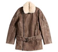 Diesel Women's G-Eyser Faux Shearling Coat Brown IT 40