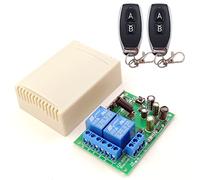 DieseRC 433Mhz RF Wireless Remote Control Switch AC 220V 230V 240V 10A 2CH Relay Receiver with 2 Transmitters for Garage Door Electric Curtain Motor Light DIY Radio Control Switch