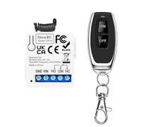 DieseRC 433Mhz Universal Wireless Remote Control Switch DC 12V 1CH RF Relay Receiver Module with 1 Transmitters, EV1527 Learning Code Smart Home Remote Switch