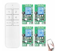 DieseRC 4x1 Channel WIFI Smart Switch with 1x Bluetooth Transmitter, DC 5V 12V 24V Passive Output Relay Module Ewelink APP WIFI Control Compatible with Alexa/Google Home, Inching/Self-locking Switch