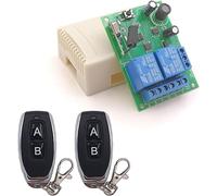 DieseRC DC 12V 24V 30V Secure Remote Control Switch Universal Wireless 433Mhz rf 10A Relay Receiver Board with 2 Transmitter Key fobs, for Motor, Light, Gate door, DIY Wireless Controller