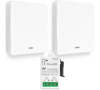 DieseRC Mini Wireless Light Switch Kit 86 Wall Panel RF Safety Switch and 10 Amp Relay receiver controller, No Wiring Easy Install, for Indoor Outdoor Light Lamp
