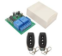 DieseRC Motor Remote Switch AC 240V 230V 220V 10A 2CH Radio Control Relay Receiver with 2 Transmitters for Garage Door Electric Curtain, Control Motor Forward and Reverse
