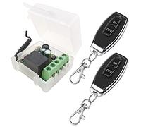 DieseRC Wireless Remote Control Switch 433Mhz 220V 230V 240V 1 Channel Radio Control Relay Receiver with 2 Transmitters keyfobs Potential-Free Contacts Relay Controller