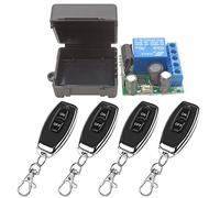 DieseRC Wireless Remote Control Switch 433Mhz 5V 12V 24V 1 Channel Radio Control Relay Receiver with 4 Transmitters keyfobs Potential-Free Contacts Relay Controller