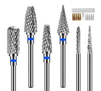 Diesisa 6PCS Nail Drill Bits, 3/32 Inch Efile Nail Drill Bits, Tungsten Steel Electric Nail File Bits, Professional Cuticle Drill Bits for Acrylic and Gel Nails (Medium)