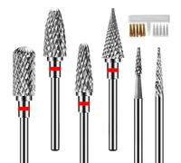 Diesisa 6PCS Nail Drill Bits, 3/32 Inch Efile Nail Drill Bits, Tungsten Steel Electric Nail File Bits, Professional Cuticle Drill Bits for Acrylic and Gel Nails (Fine)