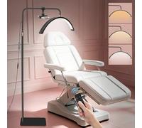 Diesisa Half Moon Light: Lash Light - 40W 3 Color Modes Dimming Brightness Foldable Floor Standing Lamp for Eyelash - LED Eyelash Lamp with Phone Holder - for Eyelash Tech, Tattoo, Nail Tech - Black
