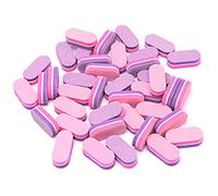 Diesisa Mini Nail Buffers, 40pc 100/180 Grit Sponge Mini Nail Files Bulk for Acrylic Nails, Buffer Block Nail File,Mini Bulk Nail buffers Double Sided for Manicure Tools - Pink/Purple
