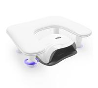 Diesisa Nail Arm Rest, Hand Rest for Nails with Height Adjustment, Soft PU Leather U-Shaped Manicure Armrest, Nail Cushion with Detachable Legs, Non-Slip Hand Rest Pillow for Nail Tech (White)