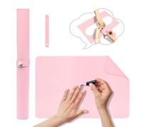 Diesisa Table Mat for Nail Decoration Folding Nail Arm Pad Soft Microfiber PU Leather W