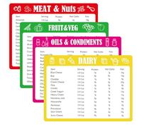 Diet Cheat Sheet Magnets 4 Pcs Quick Guide Fridge Reference Charts Ketogenic Diet Food List Planning Weight Loss Chart 6 * 5 inch (Color1)