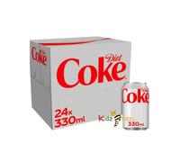 Diet Coke 24 Cans (24x330ml) - Sugar-Free, Caffeinated Gluten-Free Soda (330ml Each)