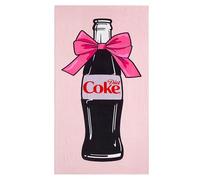 Diet Coke Bow Bottle Beach Towel,30"x60" Large Pink Bath Towel with Classic Bottle Graphic, Soft Cotton Pool & Beach Towel