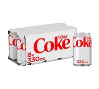 Diet Coke Soft Drink Cans, 8 x 330mL