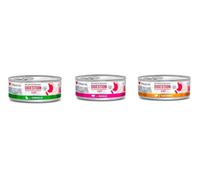 Diet Deterrent Cat Digestion Low Fat | Special Nutritional Needs | Various Flavors and Blends | (18x85Gr, 6X Rabbit 6X Pig 6X Turkey)
