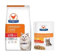 Diet Feline c/d Multicare Stress Urinary Care Cat Food - Chicken 400g and c/d Multicare Stress Urinary Care with Chicken wet pouch