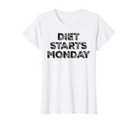 Diet Starts Monday Value Graphic T-Shirt, Women, White, M
