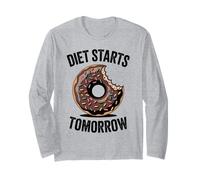Diet Starts Tomorrow Donut Lover Design Long Sleeve T-Shirt