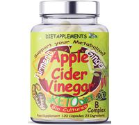 Dietapplements Apple Cider Vinegar, Metabolism Vitamins, Turmeric, Ginger, 120 Caps in Yellow Dietapplements Yellow 120 Caps