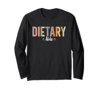 Dietary Aide Appreciation Week Healthcare Retro Leopard Long Sleeve T-Shirt
