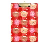 Dietitian clipboard Merry Christmas Brown Bear for Homework Pediatric