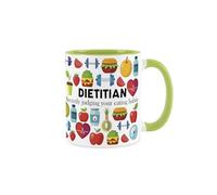Dietitian Mug - Humorous Healthcare & Wellbeing Nutrition Coach Novelty Gifts - Tea/Coffee Hot Drinks Light Green Ceramic Cup Present