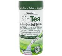 DietWorks, Slim Tea, 14 Day Herbal Teatox, Matcha Tea, Raspberry Flavor, 14 Stick Packs