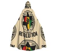 DIEzig A Raised Fist Printing Hooded Cloak,Adult Carnival Party Supplies Halloween Cloak,Ideal For Cosplay Stage Events