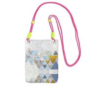 DIEzig Abstract Geometric Pattern Printing Crossbody Phone Case For Adult Wallet Crossbody Shoulder Bag With Detachable Shoulder Strap