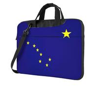 DIEzig Alaska State Flag Print Laptop Bag Oxford Cloth Shoulder Tote Soft Fabric Comfortable Padded Case For Everyday Use