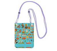 DIEzig American Icons And Symbols Printing Crossbody Phone Case For Adult Wallet Crossbody Shoulder Bag With Detachable Shoulder Strap