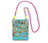 DIEzig American Icons And Symbols Printing Crossbody Phone Case For Adult Wallet Crossbody Shoulder Bag With Detachable Shoulder Strap
