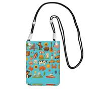DIEzig American Icons And Symbols Printing Crossbody Phone Case For Adult Wallet Crossbody Shoulder Bag With Detachable Shoulder Strap