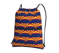 DIEzig Arizona state flag Print Adjustable Strap Backpack, Collapsible Drawstring Bag with Zipper for Weekend Adventure