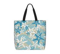 DIEzig Beautiful Starfish 1-Pack Economical 15.7"X19.6" Tote Bags, Lightweight Largereusable Grocery Shopping Cloth Bags