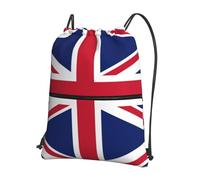 DIEzig British flag Print Adjustable Strap Backpack, Collapsible Drawstring Bag with Zipper for Weekend Adventure