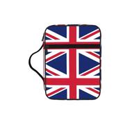 DIEzig British Flag Printed Bible Storage Organizer Bag with Multi-Pockets Versatile Carry Bag for Book Tablet & Pen