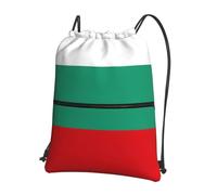 DIEzig Bulgarian Flag Print Adjustable Strap Backpack, Collapsible Drawstring Bag with Zipper for Weekend Adventure