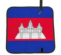 DIEzig Cambodia Flag Printed Compact Foldable Sitting Pad Oxford Base, Portable Cushion for Fishing Sports Events